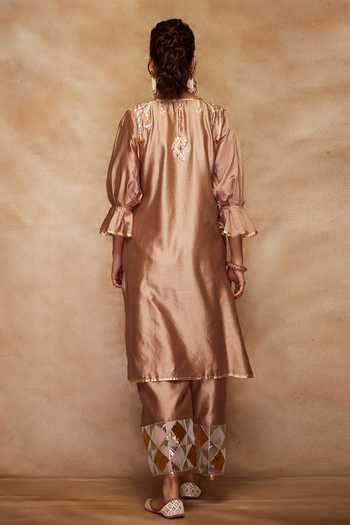 Buy Gulabo By Abu Sandeep Gold Gota Embroidered A-line Kurta Online at Aza Fashions Buy_Gulabo By Abu Sandeep_Gold Gota Embroidered A-line Kurta _Online_at_Aza_Fashions