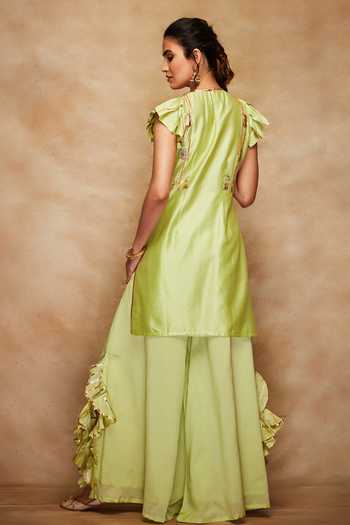 Gulabo By Abu Sandeep Chanderi Silk Ruffled Sharara 