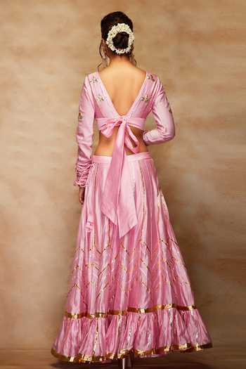 Gulabo By Abu Sandeep Chanderi Silk Gathered Sleeve Blouse 