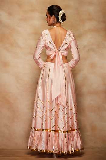Gulabo By Abu Sandeep Chanderi Silk Gathered Sleeve Blouse 
