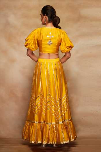 Gulabo By Abu Sandeep Chanderi Silk Gota Work Blouse 