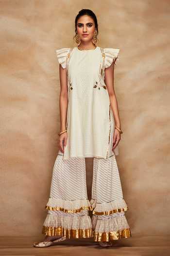 Gulabo By Abu Sandeep Ruffle Sleeve Gota Kurta 