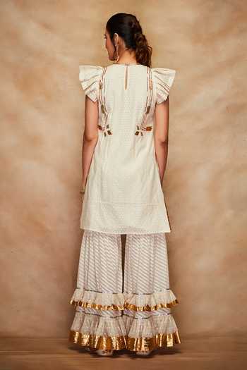 Gulabo By Abu Sandeep Ruffle Sleeve Gota Kurta 