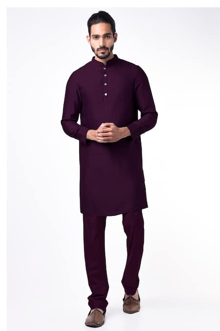 BUBBER COUTURE Nivaan Mandarin Collar Kurta Set 