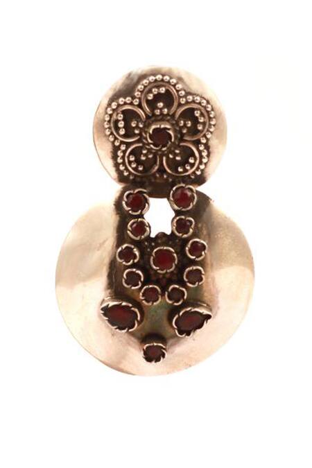 Sangeeta Boochra Silver Plated Stones Tiered Embellished Earrings Online at Aza Fashions Sangeeta Boochra_Silver Plated Stones Tiered Embellished Earrings _Online_at_Aza_Fashions