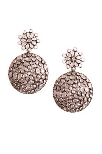 Buy Sangeeta Boochra Silver Plated Stones Studded Dangler Earrings at Aza Fashions Buy_Sangeeta Boochra_Silver Plated Stones Studded Dangler Earrings _at_Aza_Fashions