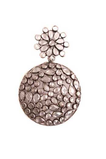 Sangeeta Boochra Silver Plated Stones Studded Dangler Earrings Online at Aza Fashions Sangeeta Boochra_Silver Plated Stones Studded Dangler Earrings _Online_at_Aza_Fashions