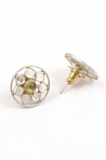 Sangeeta Boochra Silver Plated Stones Embellished Floral Earrings Online at Aza Fashions Sangeeta Boochra_Silver Plated Stones Embellished Floral Earrings _Online_at_Aza_Fashions