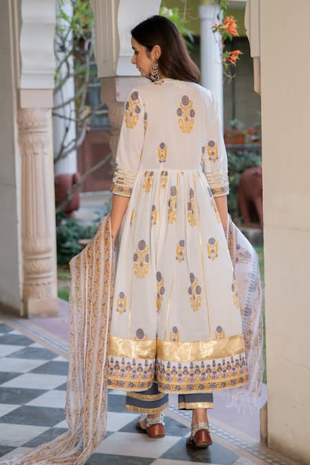 Maison Shefali Chaand Tahira Mughal Print Anarkali Set 