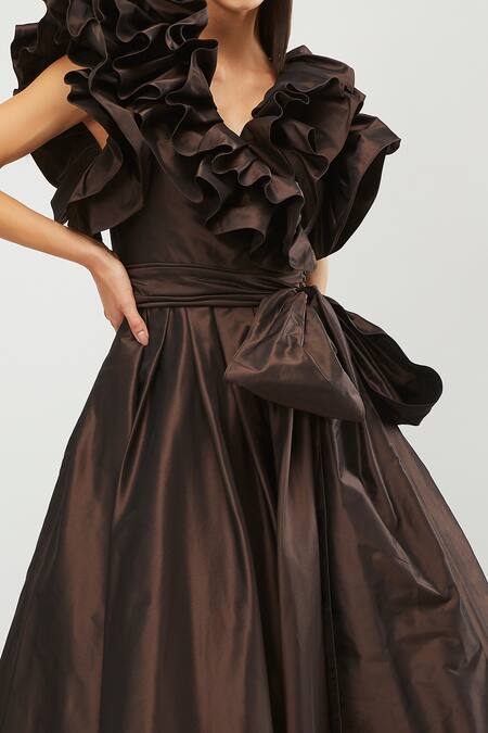 Taffeta wrap outlet dress