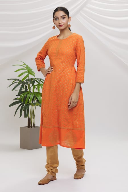 Adara Khan Foil Print Kurta Set 