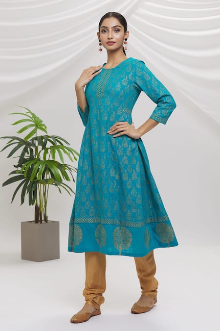 Adara Khan Geometric Print Kurta Set 