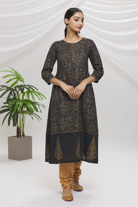 Adara Khan Floral Print Kurta Set 