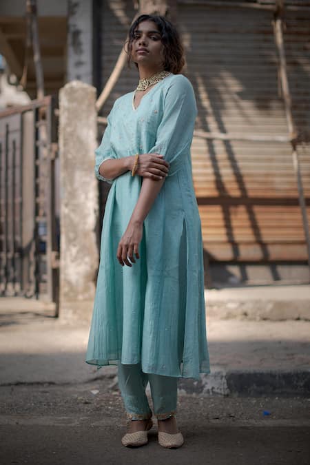 Pants And Pajamas Puff Sleeve Anarkali 