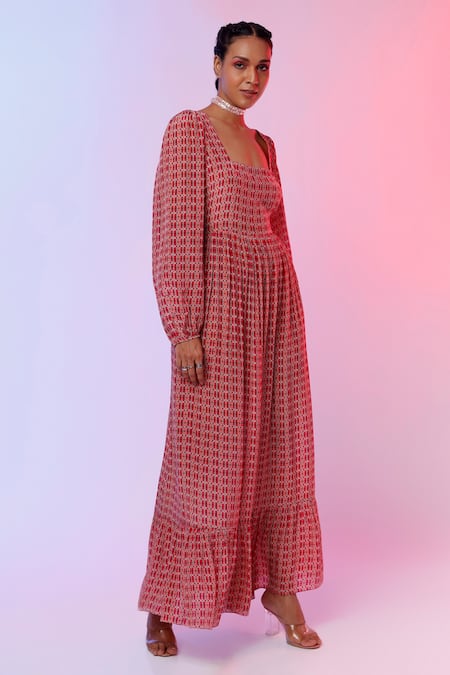 SVA by Sonam & Paras Modi Lattice Print Gown 