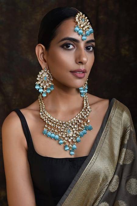 Swabhimann Kundan Embellished Necklace Set 