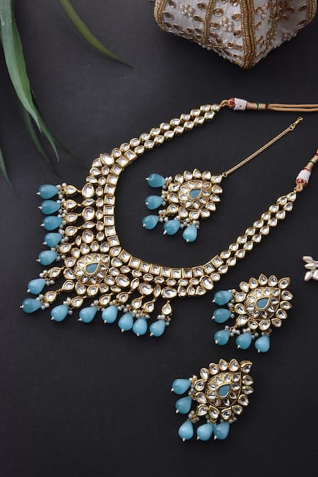 Swabhimann Kundan Embellished Necklace Set 