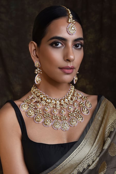 Swabhimann Kundan Embellished Necklace Set 