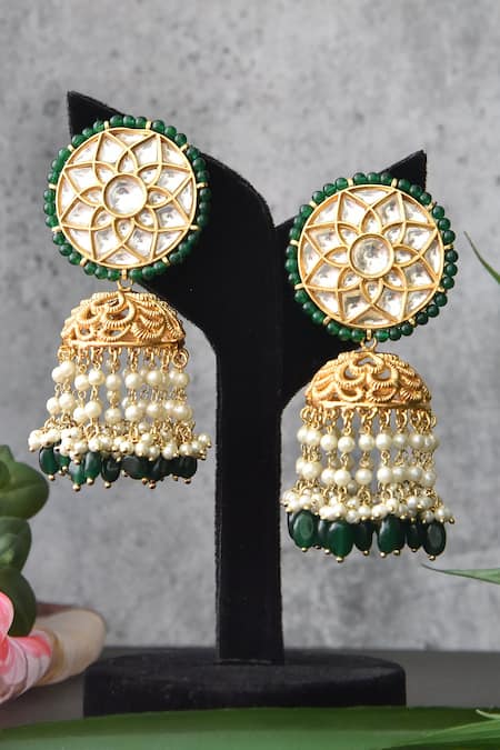 SWABHIMANN Kundan Embellished Jhumkis 