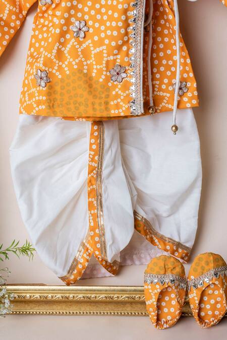 Buy Lil Angels Orange , Satin Gota Patti, Embroidery Printed Angrakha Set Online at Aza Fashions Buy_Lil Angels_Orange , Satin Gota Patti, Embroidery Printed Angrakha Set _Online_at_Aza_Fashions