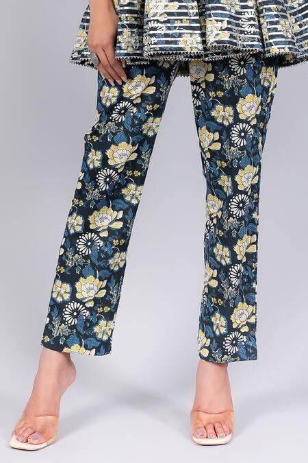 Pomcha Jaipur Black Cotton Gota Patti Scoop Neck Kavya Printed Anarkali And Pant Set Online at Aza Fashions Pomcha Jaipur_Black Cotton Gota Patti Scoop Neck Kavya Printed Anarkali And Pant Set _Online_at_Aza_Fashions