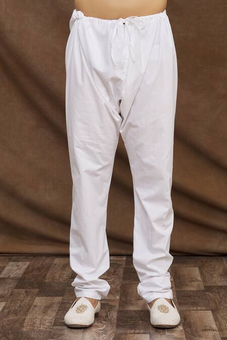 Aham-Vayam_Blue Silk Blend Floral Kamal Embroidered Kurta Set_at_Aza_Fashions