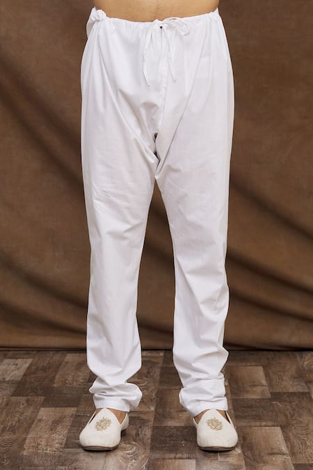 Aham-Vayam_Grey Cotton Chevron Pattern Kurta Set _at_Aza_Fashions