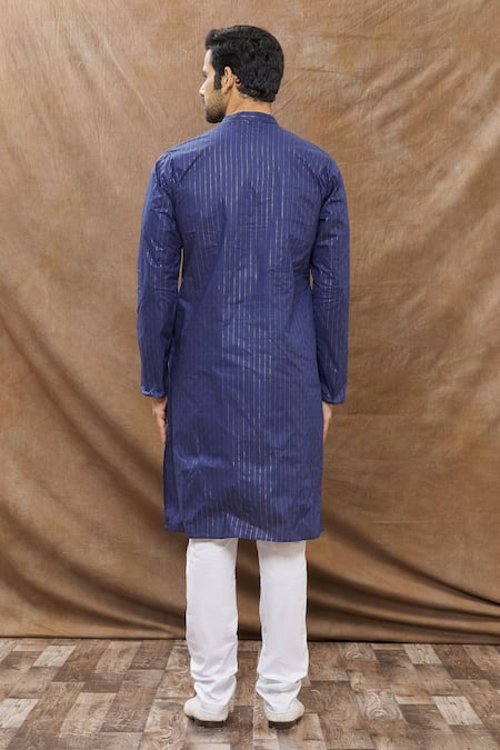 Aham-Vayam Lurex Striped Kurta Set 