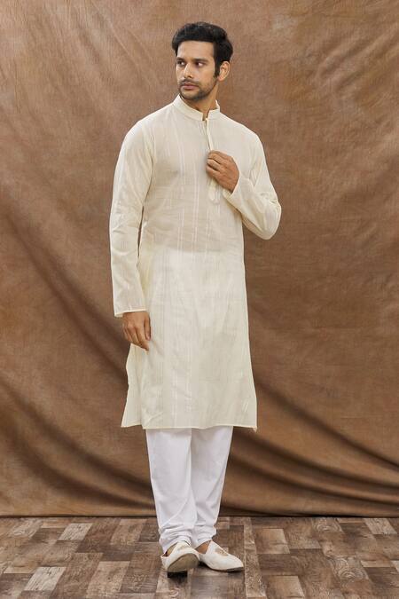 Aham-Vayam Hastkala Striped Kurta Set 