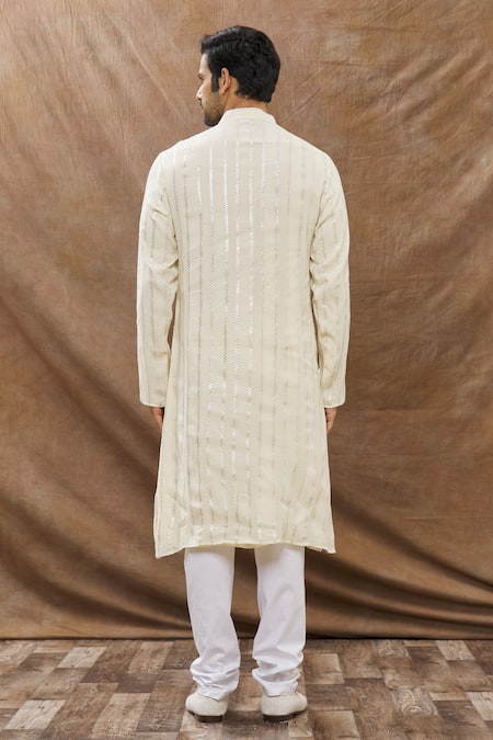 Aham-Vayam Lurex Striped Kurta Set 