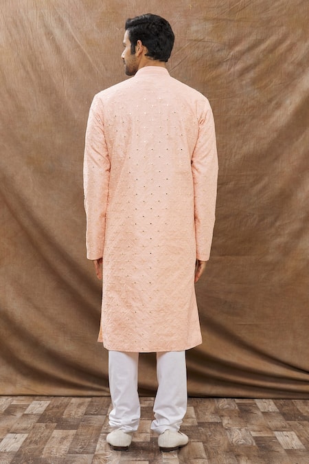 Aham-Vayam Mirror Embroidered Kurta Set 