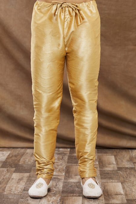 Shop_Aham-Vayam_Yellow Silk Blend Geometric Embroidered Kurta Set _Online_at_Aza_Fashions