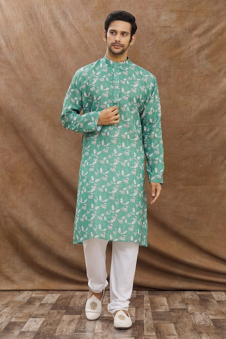 Aham-Vayam Floral Print Kurta Set 