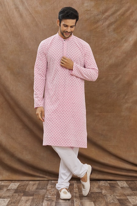 Aham-Vayam Embroidered Kurta Set 