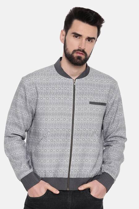 Buy Mayank Modi - Men Grey 100% Linen Floral Print Jacket Online at Aza Fashions Buy_Mayank Modi - Men_Grey 100% Linen Floral Print Jacket _Online_at_Aza_Fashions