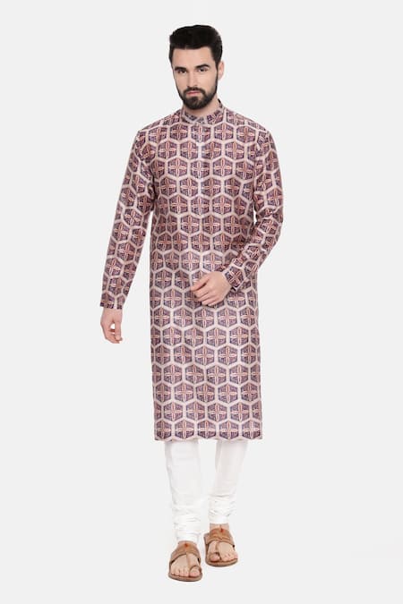 Mayank Modi - Men Silk Chanderi Kurta Set 