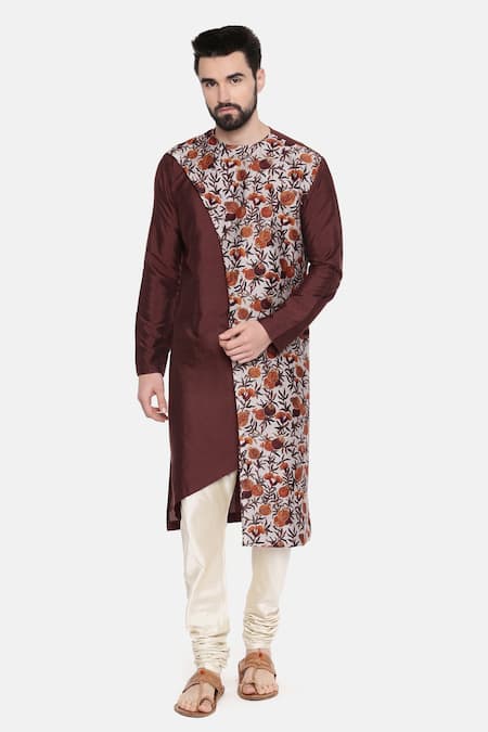 Mayank Modi - Men Floral Print Kurta Set 