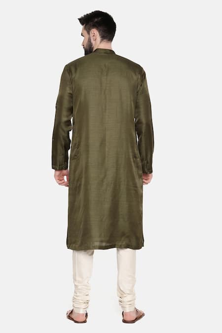 Mayank Modi - Men Mukaish Embroidered Kurta & Churidar Set 