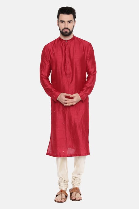 Mayank Modi - Men Mukaish Embroidered Kurta & Churidar Set 