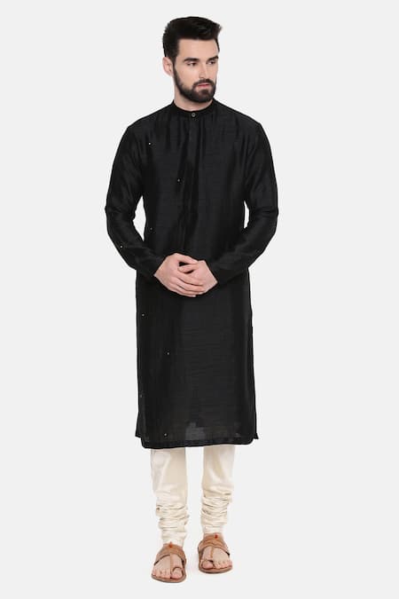 Mayank Modi - Men Mukaish Embroidered Kurta & Churidar Set 