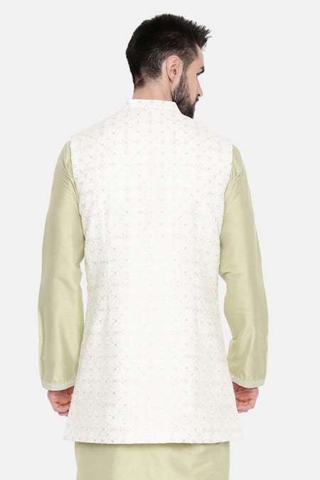 Mayank Modi - Men Chanderi Long Jacket 