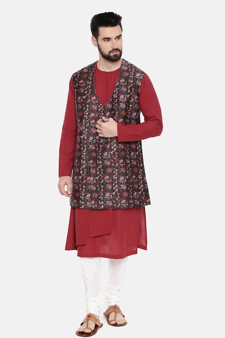 Buy Green 3-Piece Ethnic Suit for Men by KISAH Online | Ajio.com