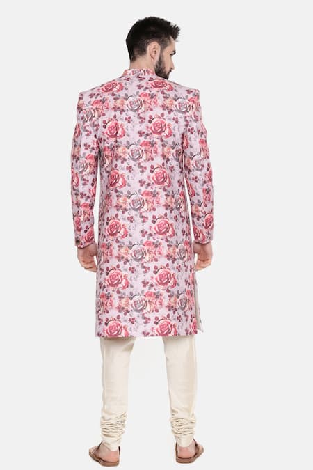 Mayank Modi - Men Linen Sherwani With Churidar For Kids