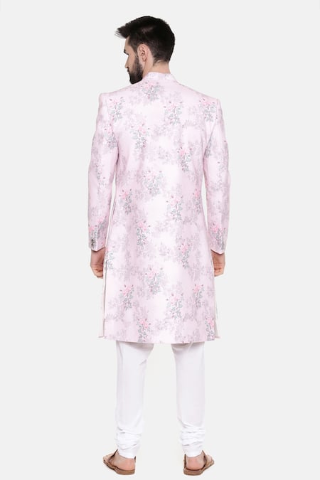 Mayank Modi - Men Linen Sherwani With Churidar 