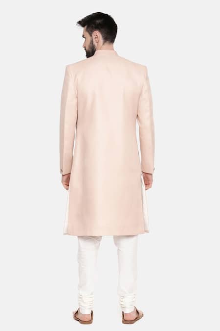 Mayank Modi - Men Linen Sherwani With Churidar 