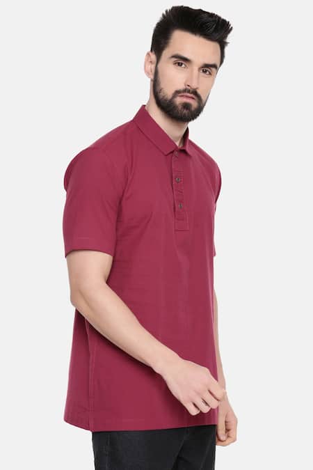 Mayank Modi - Men_Purple Cotton Shirt For Kids_Online_at_Aza_Fashions