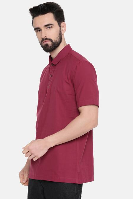 Shop_Mayank Modi - Men_Purple Cotton Shirt For Kids_Online_at_Aza_Fashions