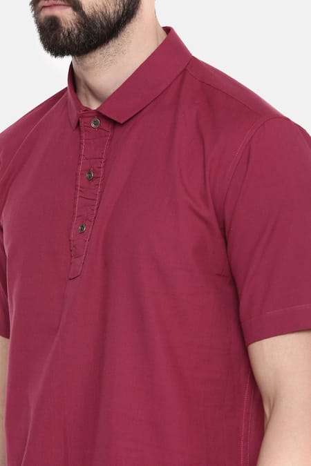 Mayank Modi - Men_Purple Cotton Shirt For Kids_at_Aza_Fashions