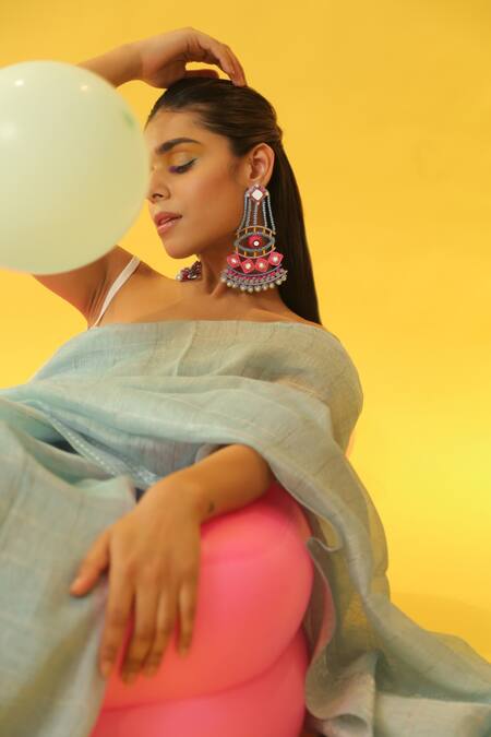 Buy NAKHREWAALI Multi Color Organically Dyed Beads Handcrafted Chandbalis Online at Aza Fashions Buy_NAKHREWAALI_Multi Color Organically Dyed Beads Handcrafted Chandbalis_Online_at_Aza_Fashions