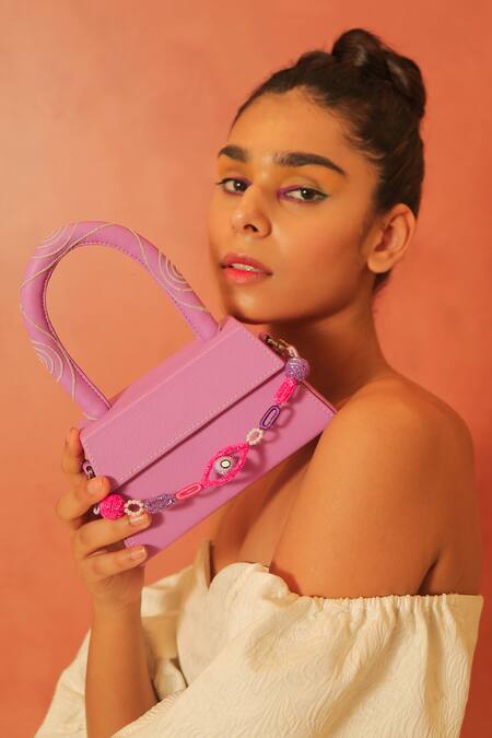 NAKHREWAALI_Purple Snatched Handbag_Online_at_Aza_Fashions